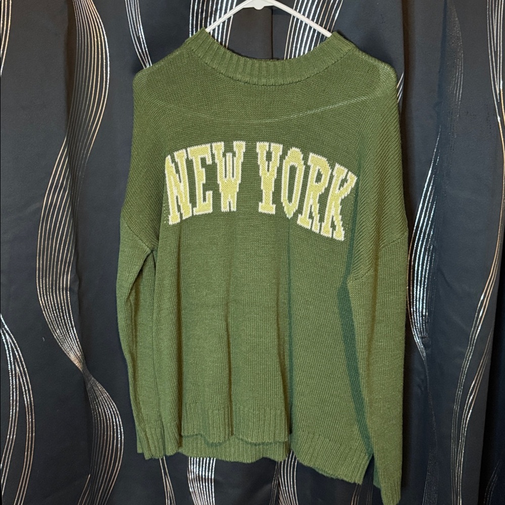 Green 'New York' Sweater
